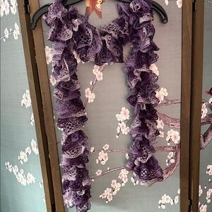 Lane Bryant Violet Lace Ruffle Scarf